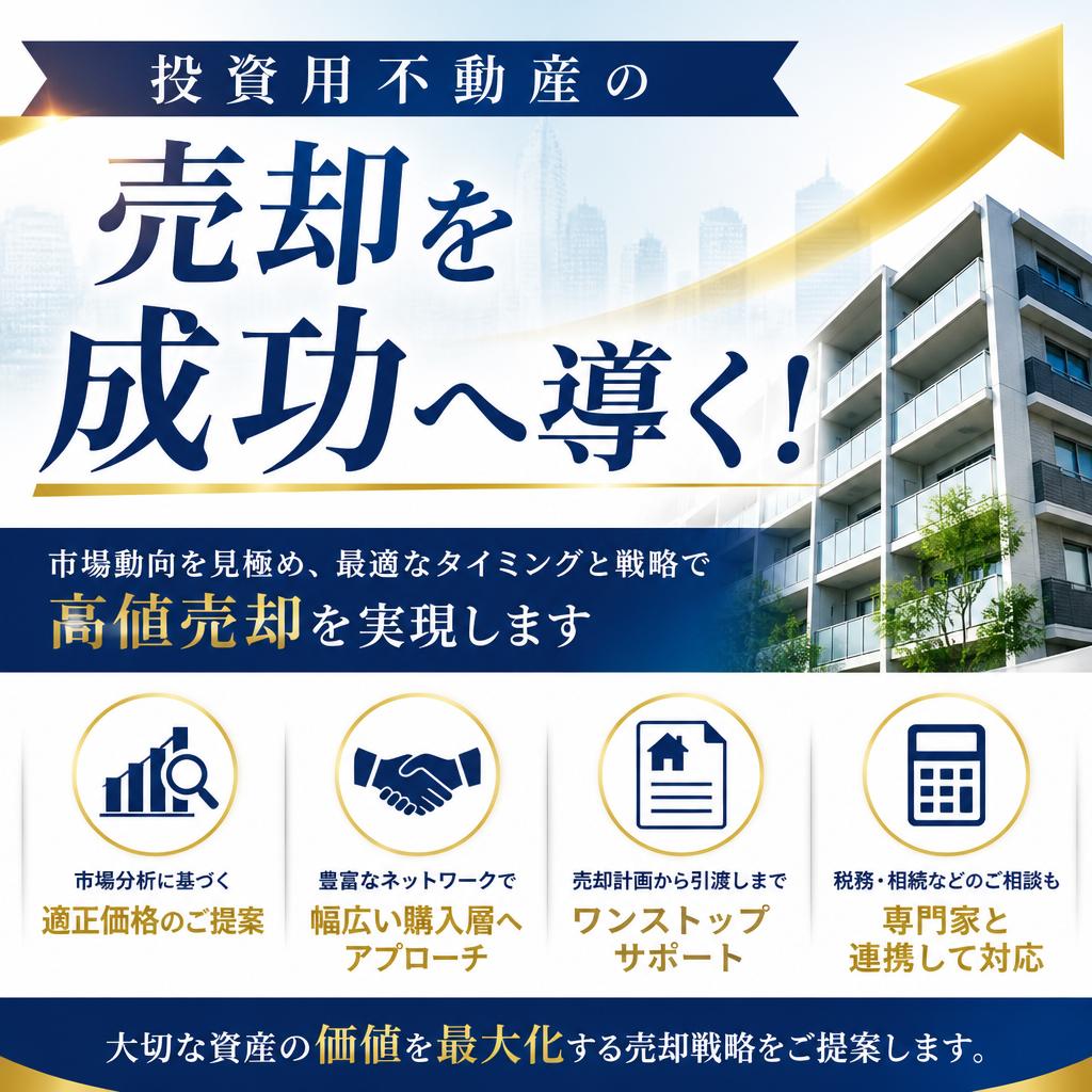 投資用不動産の売却を成功へ導く！