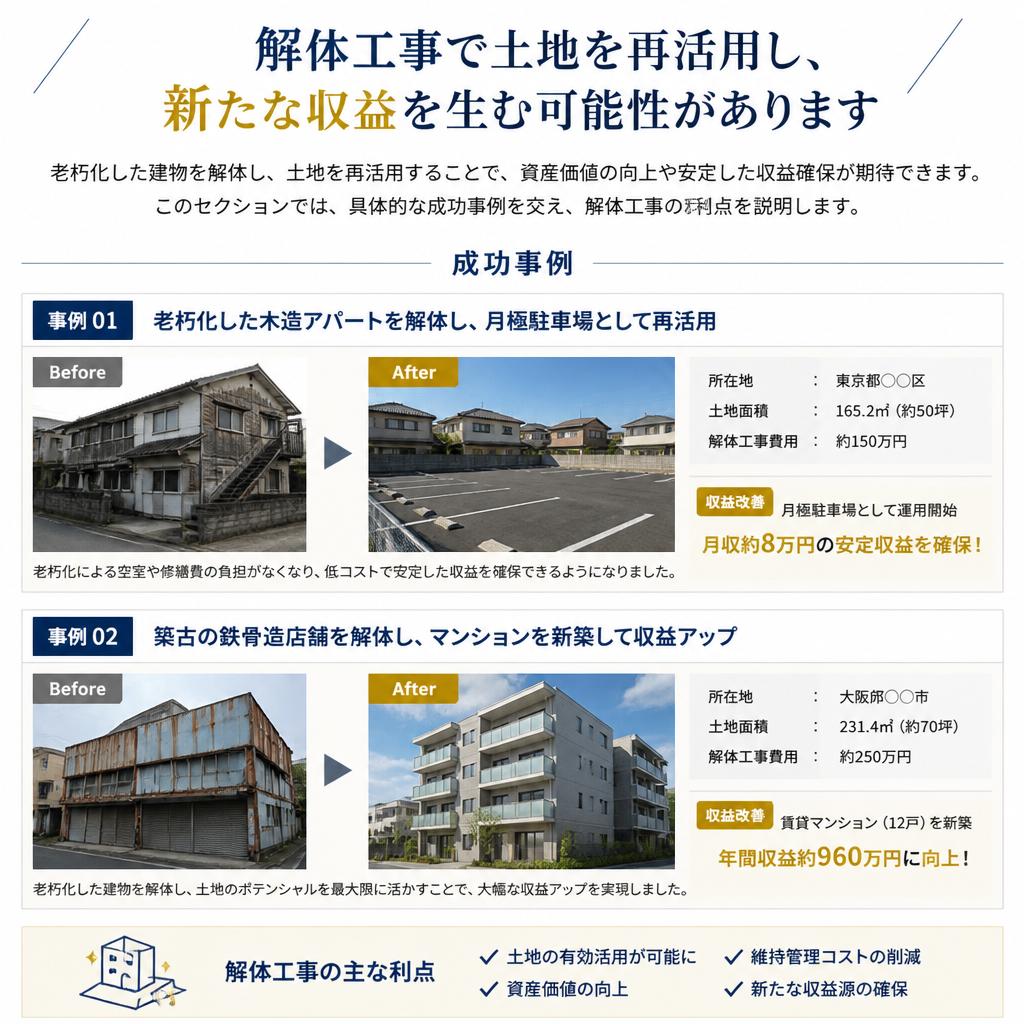 解体工事と土地活用のメリット