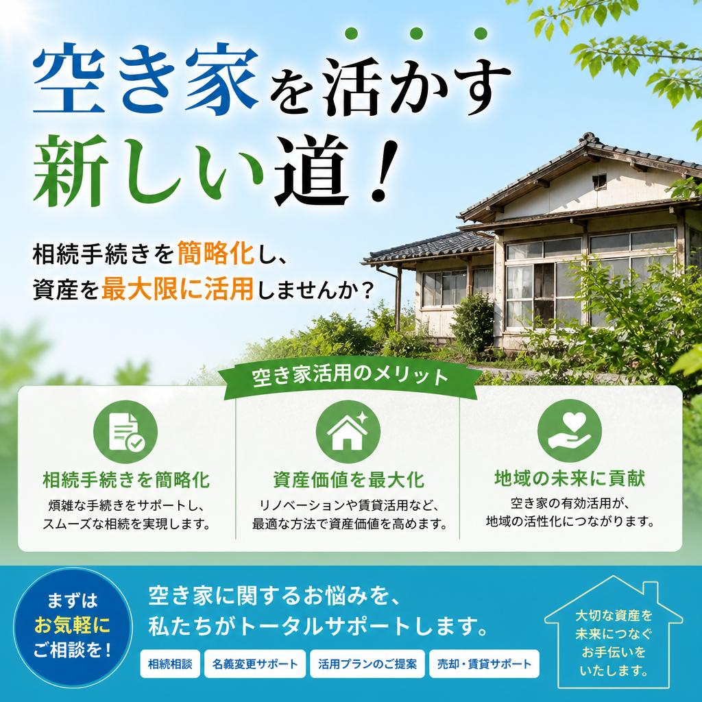 空き家を活かす新しい道！相続手続きを簡略化し、資産を最大限に活用しませんか？