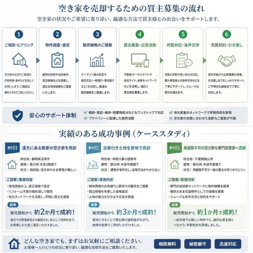 買主募集の流れと成功事例