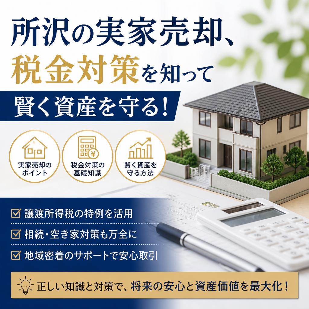 所沢の実家売却、税金対策を知って賢く資産を守る！