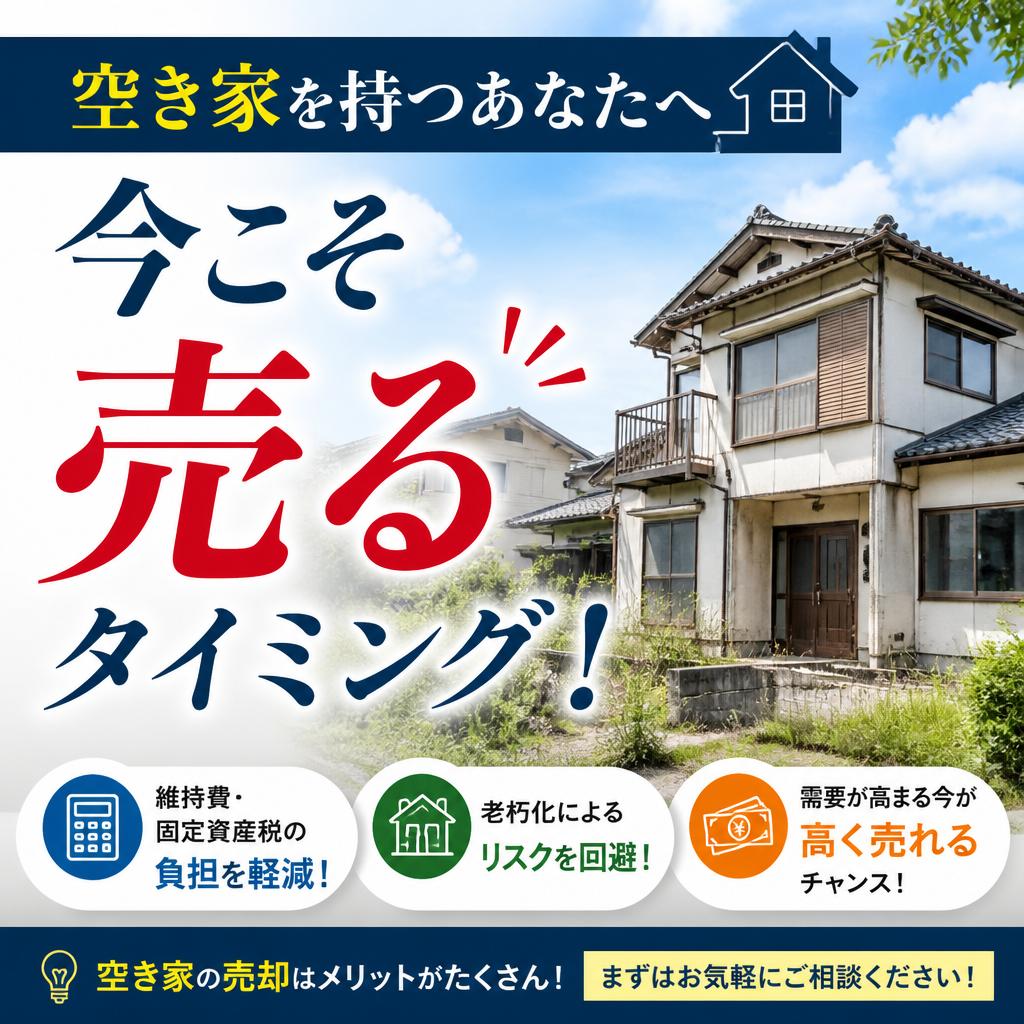 空き家を持つあなたへ、今こそ売るタイミング！