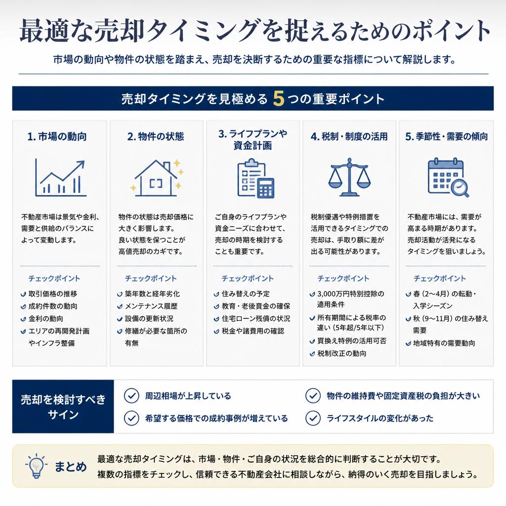 売却のタイミングを見極めるポイント