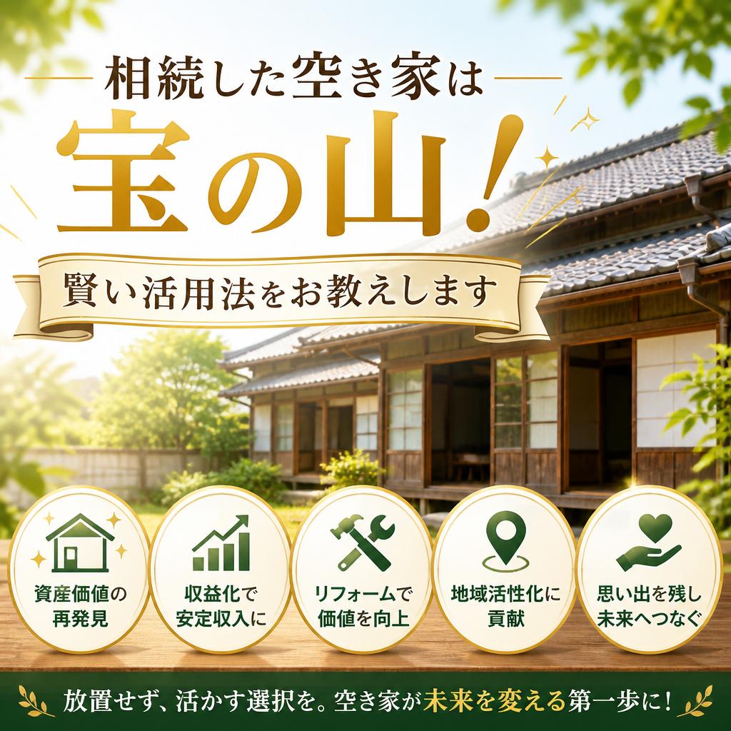 相続した空き家は宝の山！賢い活用法をお教えします