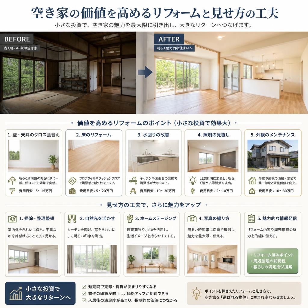 空き家を魅力的に見せるためのリフォーム