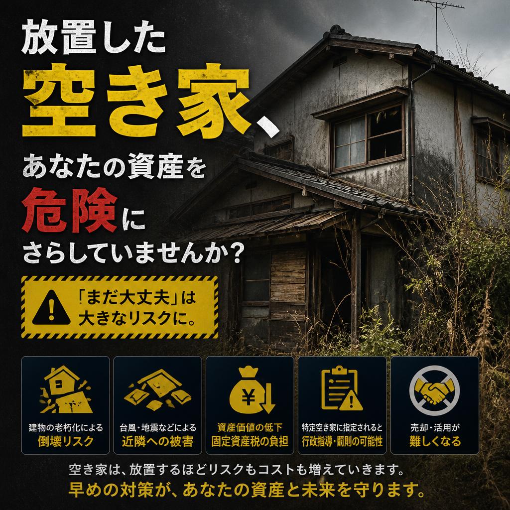 放置した空き家、あなたの資産を危険にさらしていませんか？