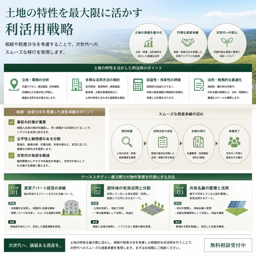 土地の利活用と次世代に繋がる戦略