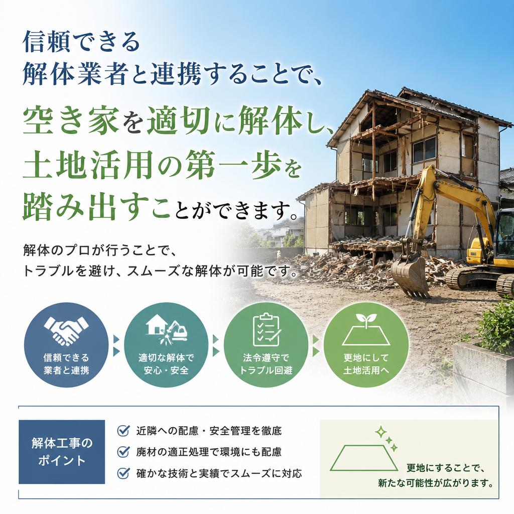 解体業者との連携でスムーズな対応