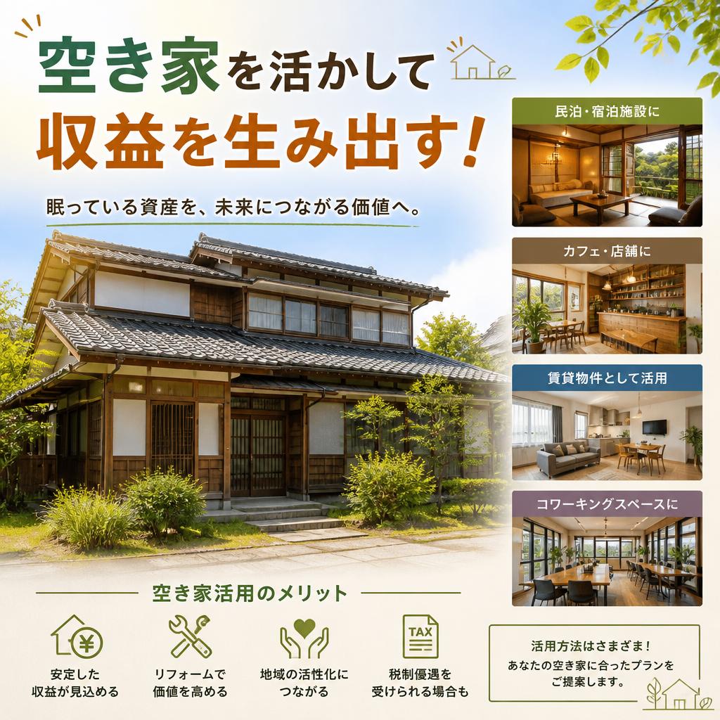 空き家を活かして収益を生み出す！