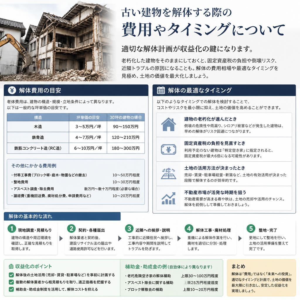 解体費用とタイミングの見極め方
