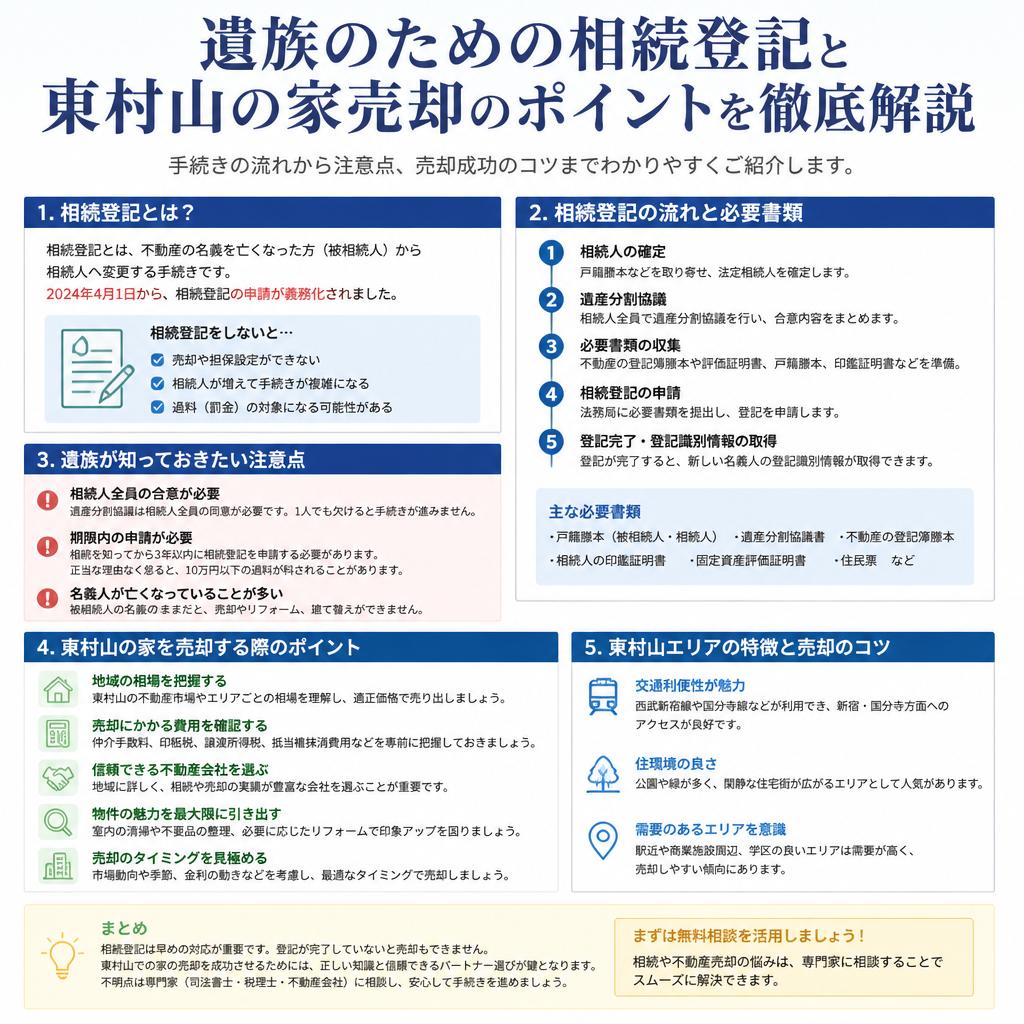 遺族のための相続登記と東村山の家売却のポイントを徹底解説