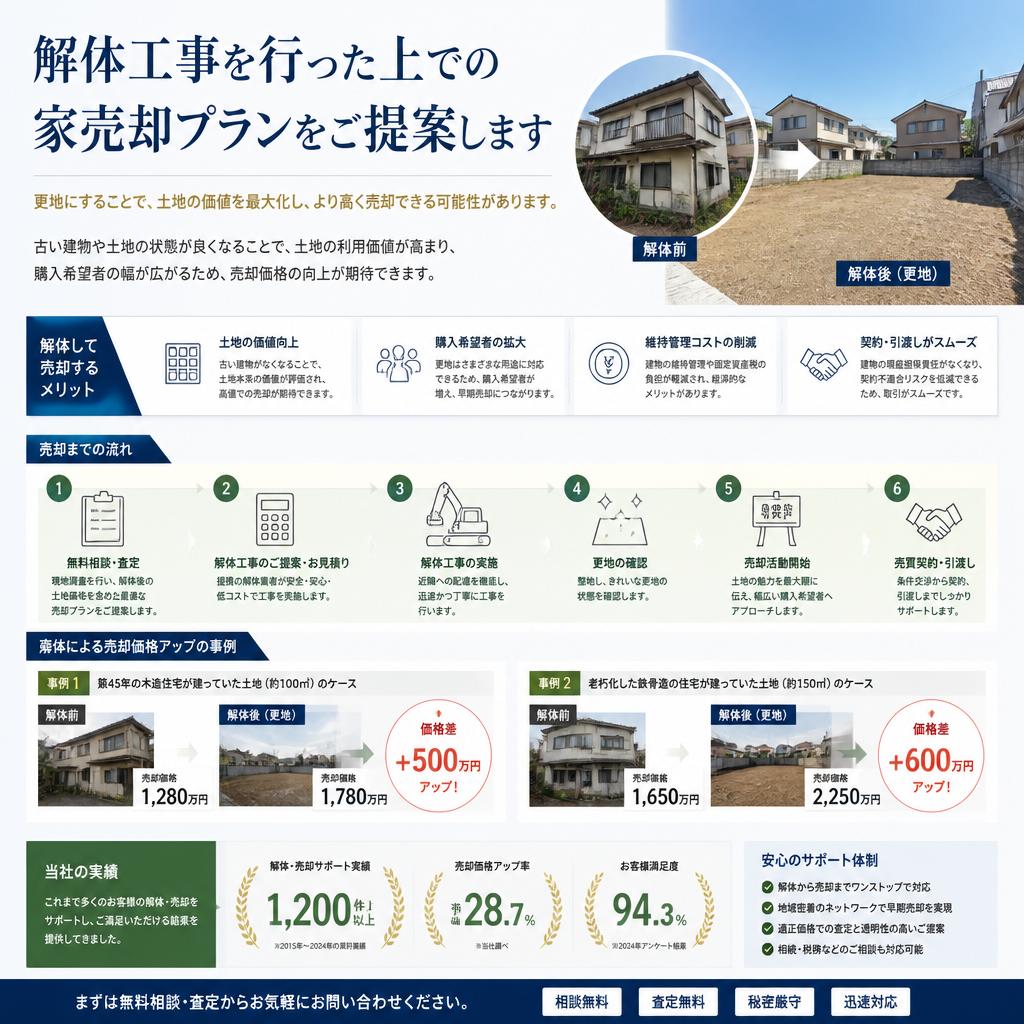 解体工事を含む売却プランの提案
