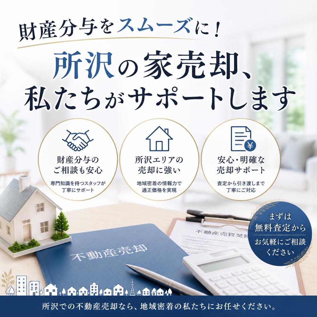財産分与をスムーズに！所沢の家売却、私たちがサポートします