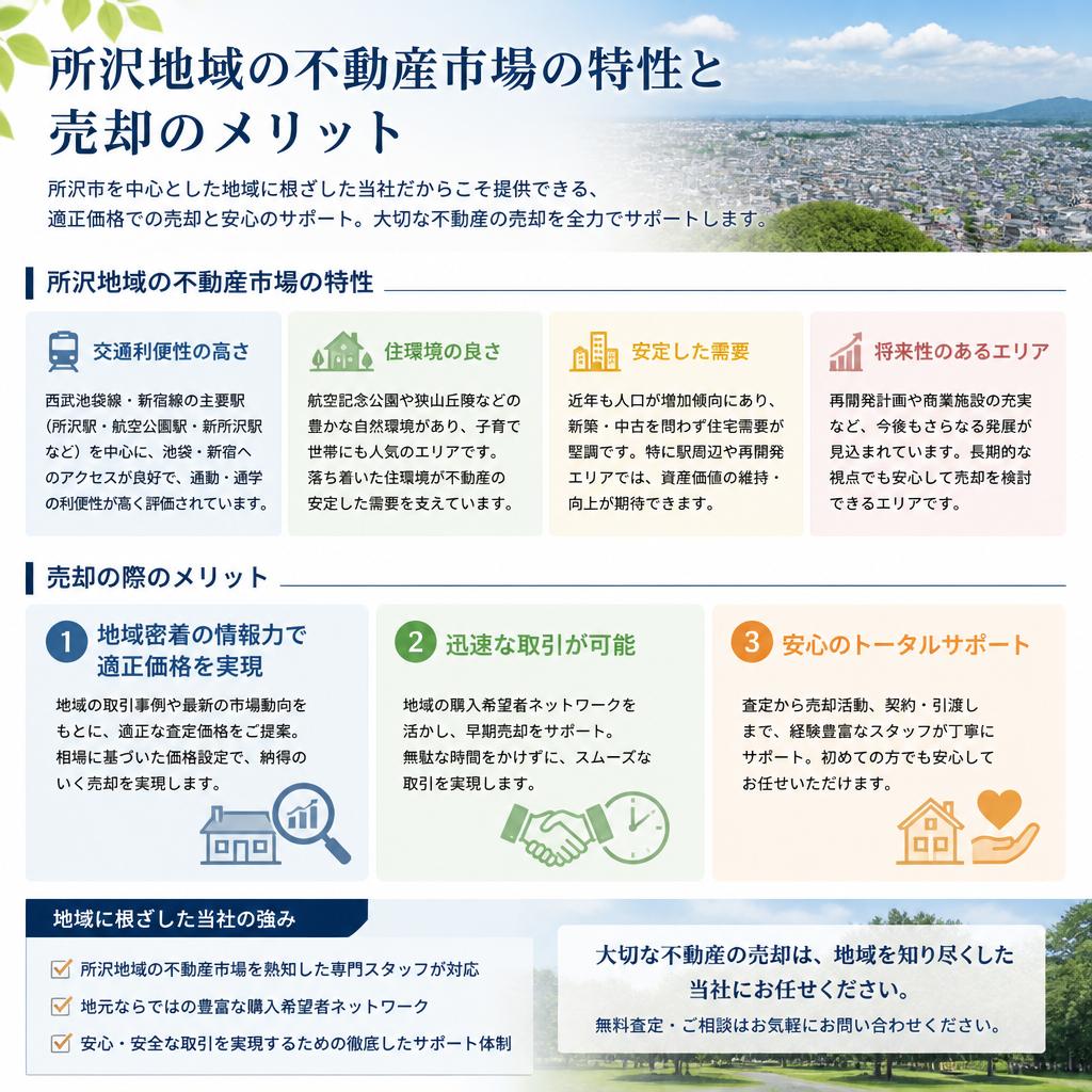 所沢での不動産売却のメリット