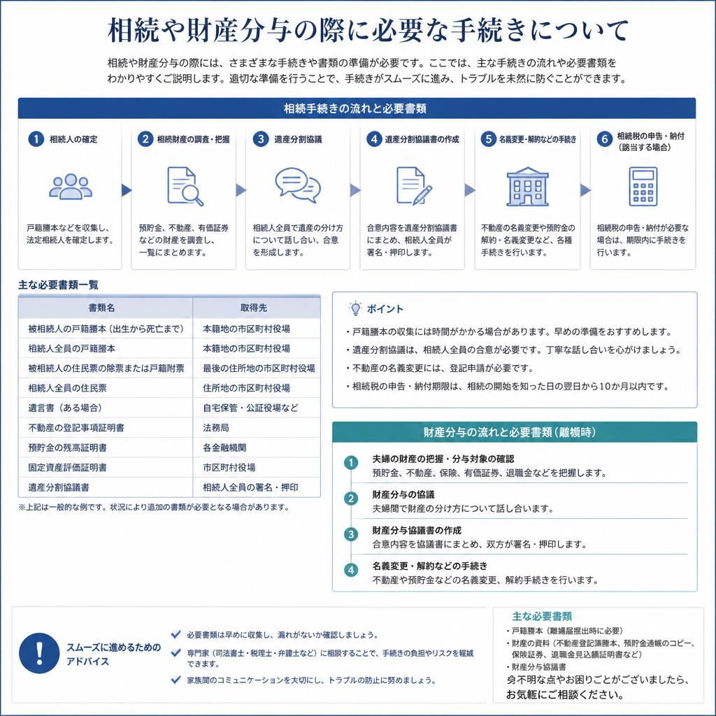 財産分与に伴う具体的な手続き