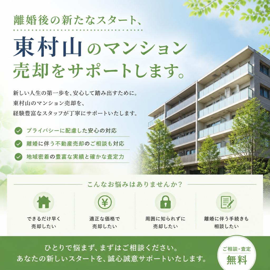 離婚後の新たなスタート、東村山のマンション売却をサポートします。