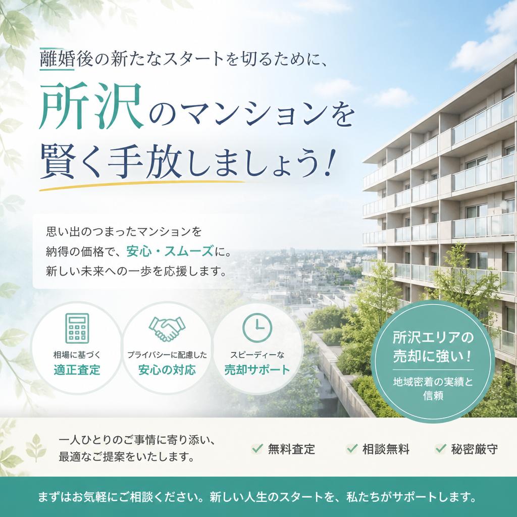 離婚後の新たなスタートを切るために、所沢のマンションを賢く手放しましょう！