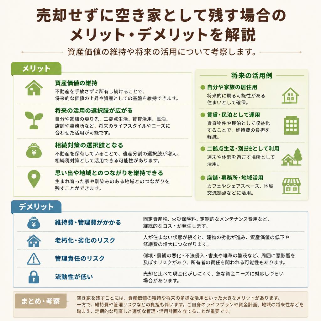 空き家として残す選択肢とリスク