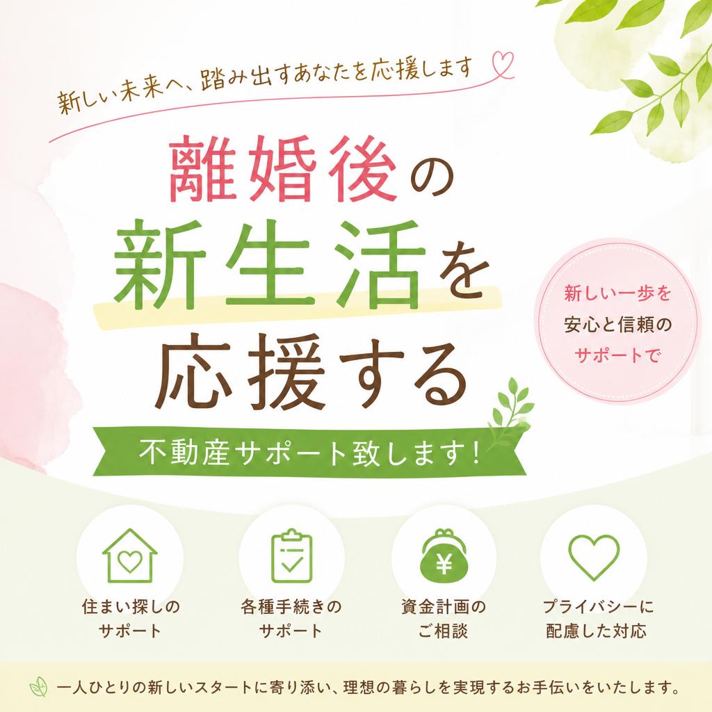 離婚後の新生活を応援する不動産サポート致します！
