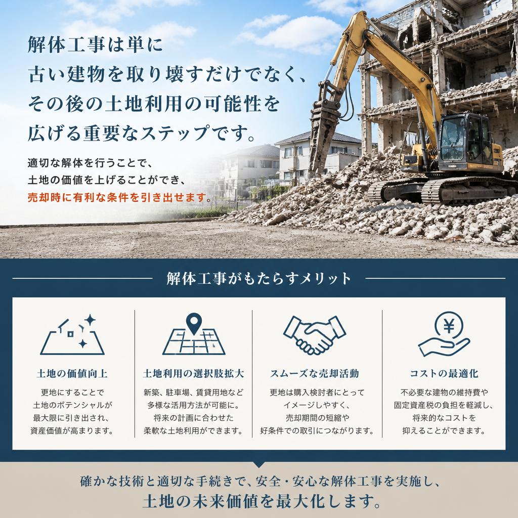 解体工事による付加価値の向上