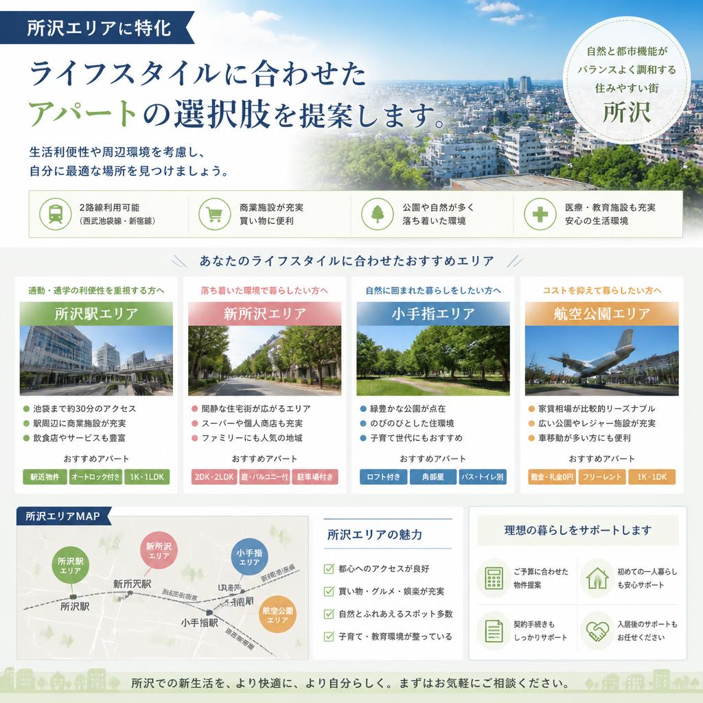 所沢でのアパート探し