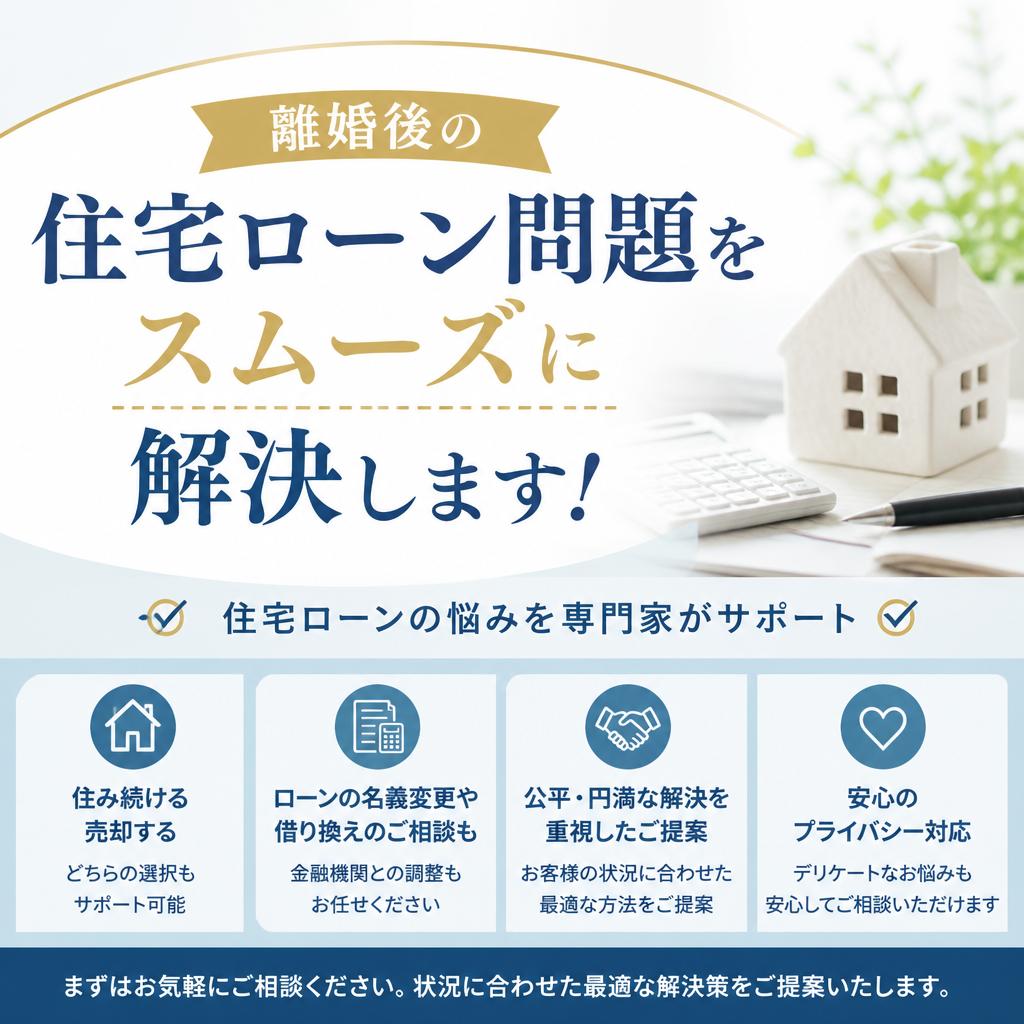 離婚後の住宅ローン問題をスムーズに解決します！