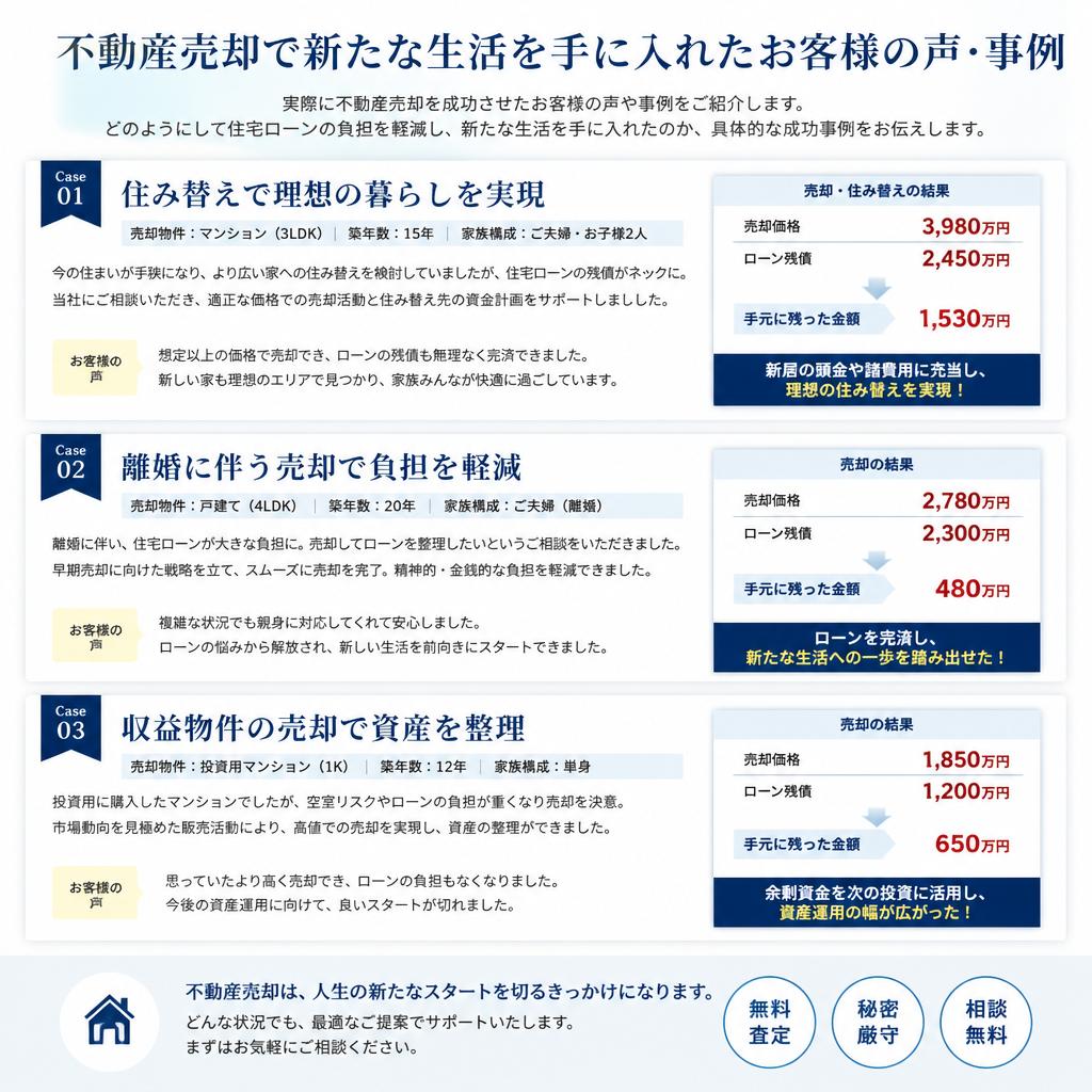 4. 失敗しない不動産売却、成功事例の紹介
