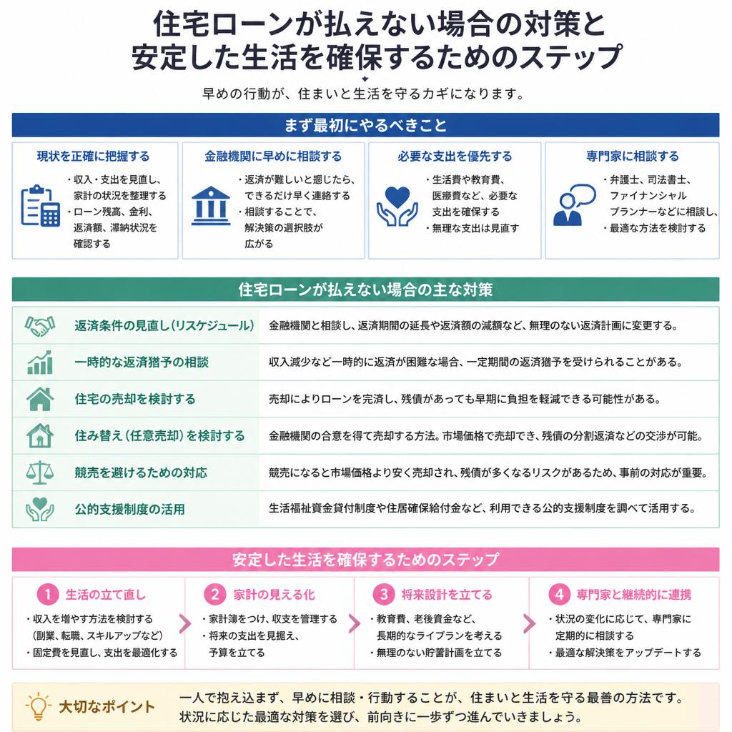 住宅ローン返済が厳しい方へのアドバイス