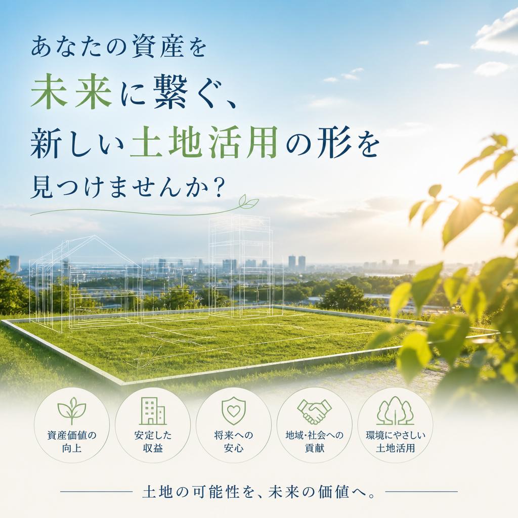 あなたの資産を未来に繋ぐ、新しい土地活用の形を見つけませんか？