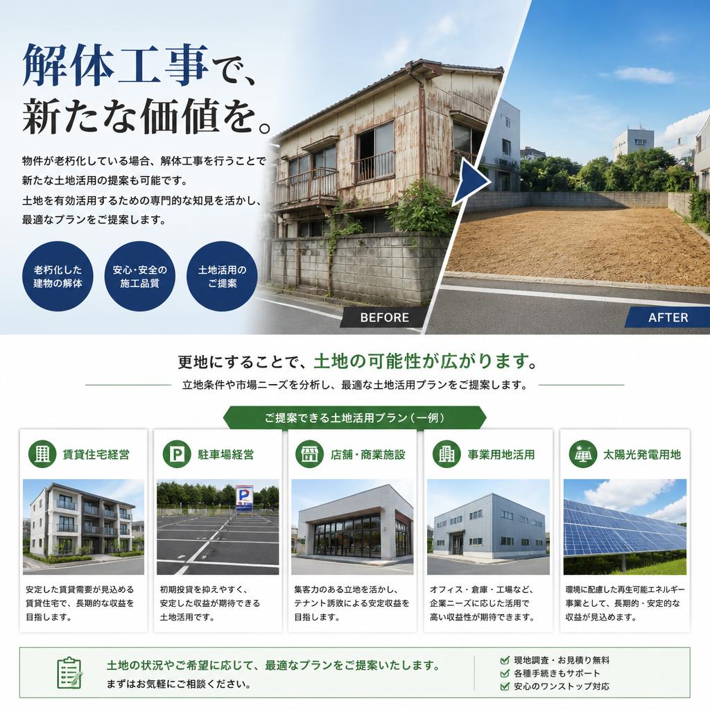 解体工事と土地活用の選択肢