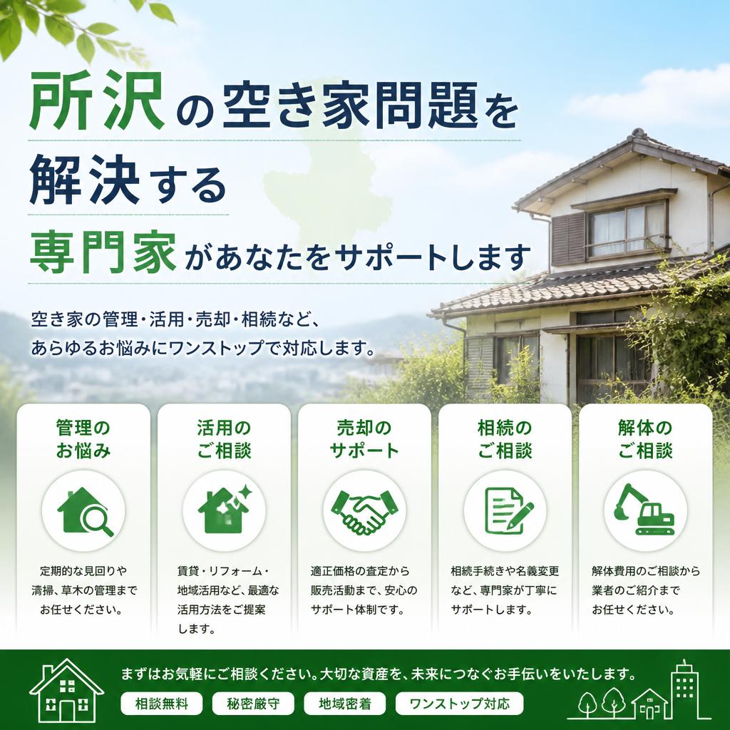 所沢の空き家問題を解決する専門家があなたをサポートします