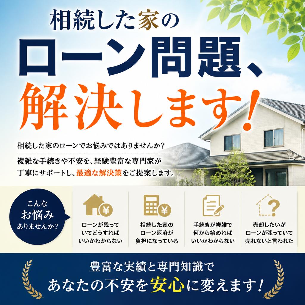 相続した家のローン問題、解決します！