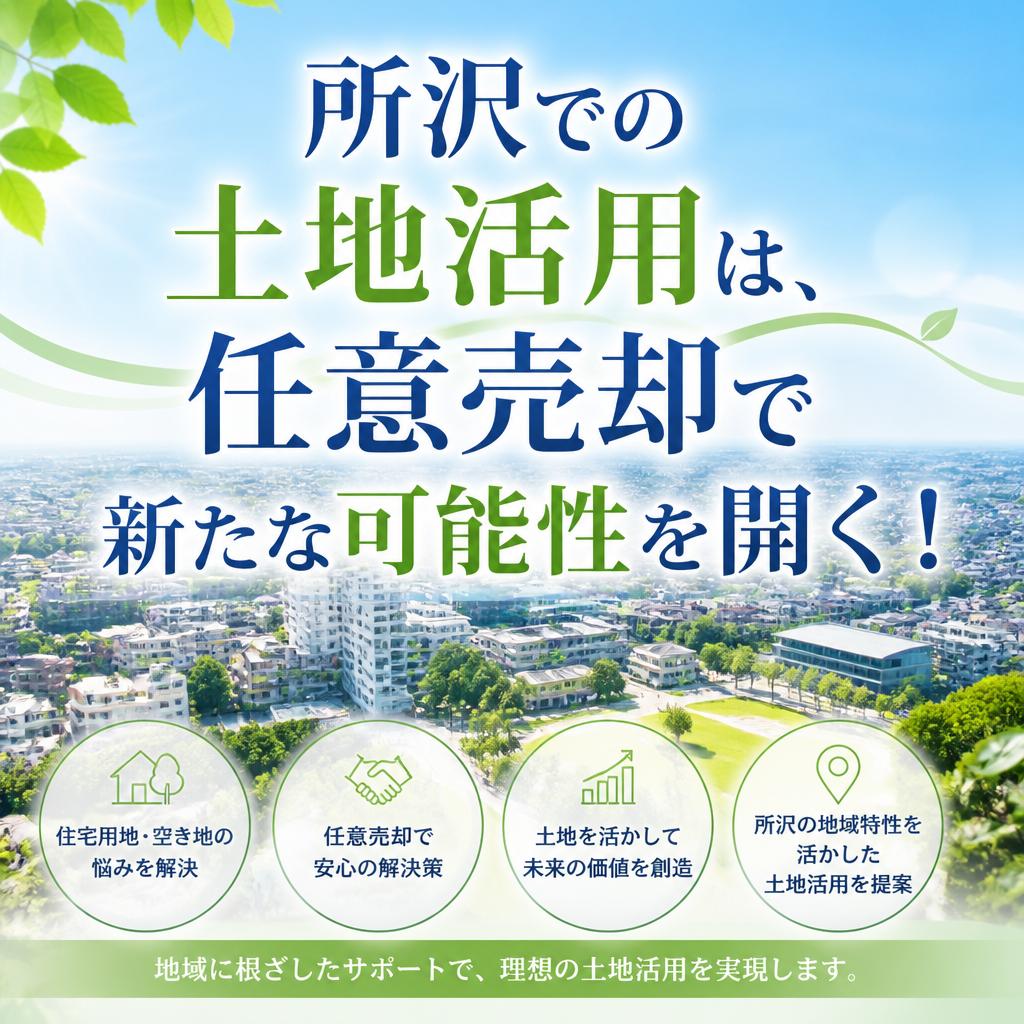 所沢での土地活用は、任意売却で新たな可能性を開く！
