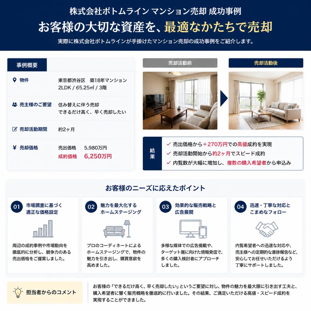 事例紹介：成功したマンション売却