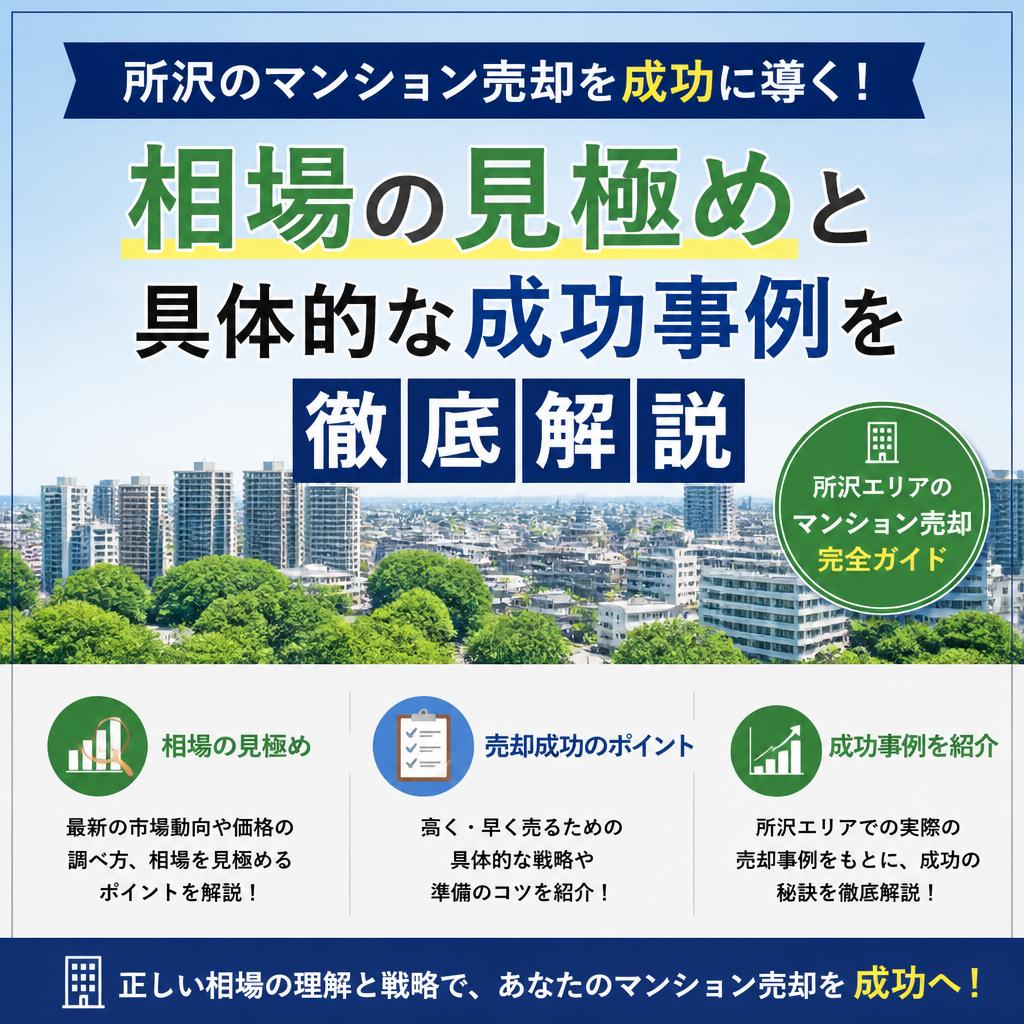 所沢のマンション売却を成功に導く！相場の見極めと具体的な成功事例を徹底解説