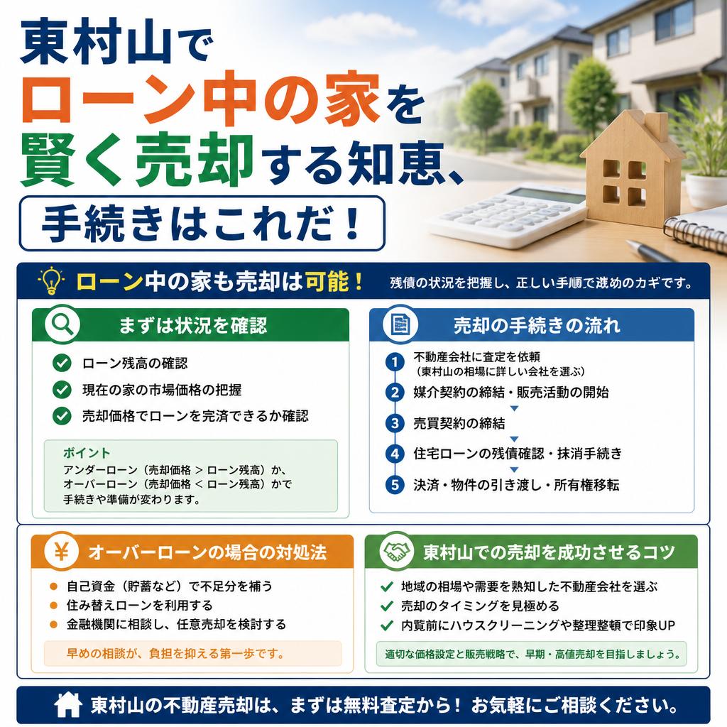 東村山でローン中の家を賢く売却する知恵、手続きはこれだ！