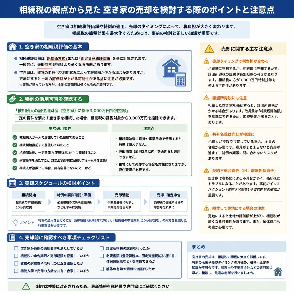 相続税を考慮した空き家の売却方法