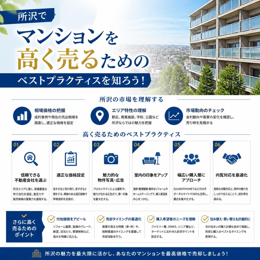 所沢でマンションを高く売るためのベストプラクティスを知ろう！
