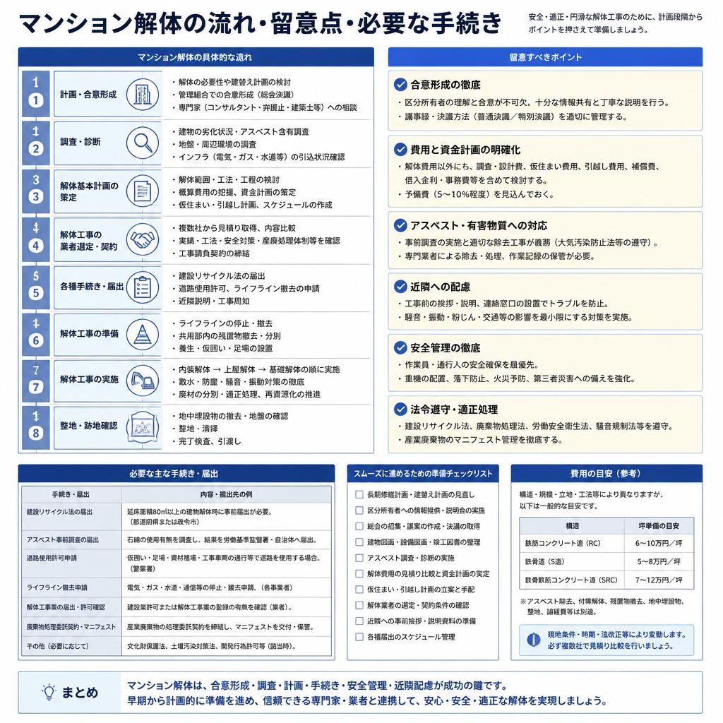 解体の流れと注意点