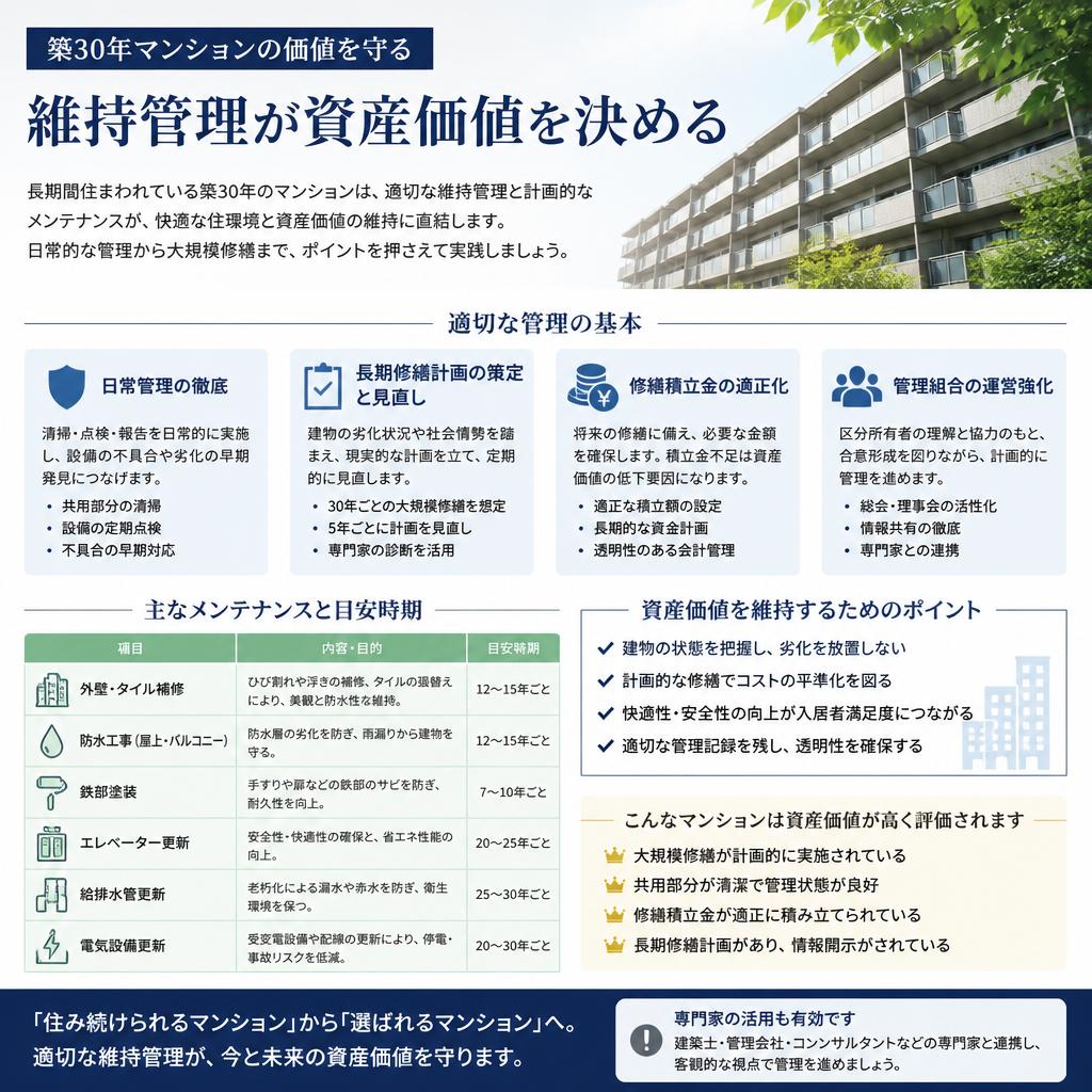 築30年のマンションの維持管理のポイント